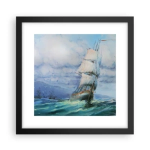 Pôster com moldura preta - Bons ventos - 30x30 cm