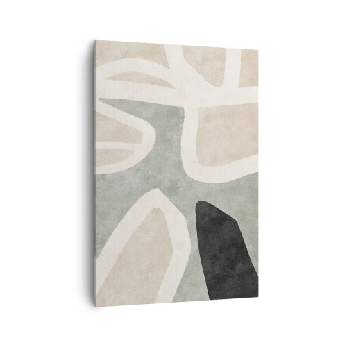 Quadro em tela - Composição com motivo preto - 70x100 cm