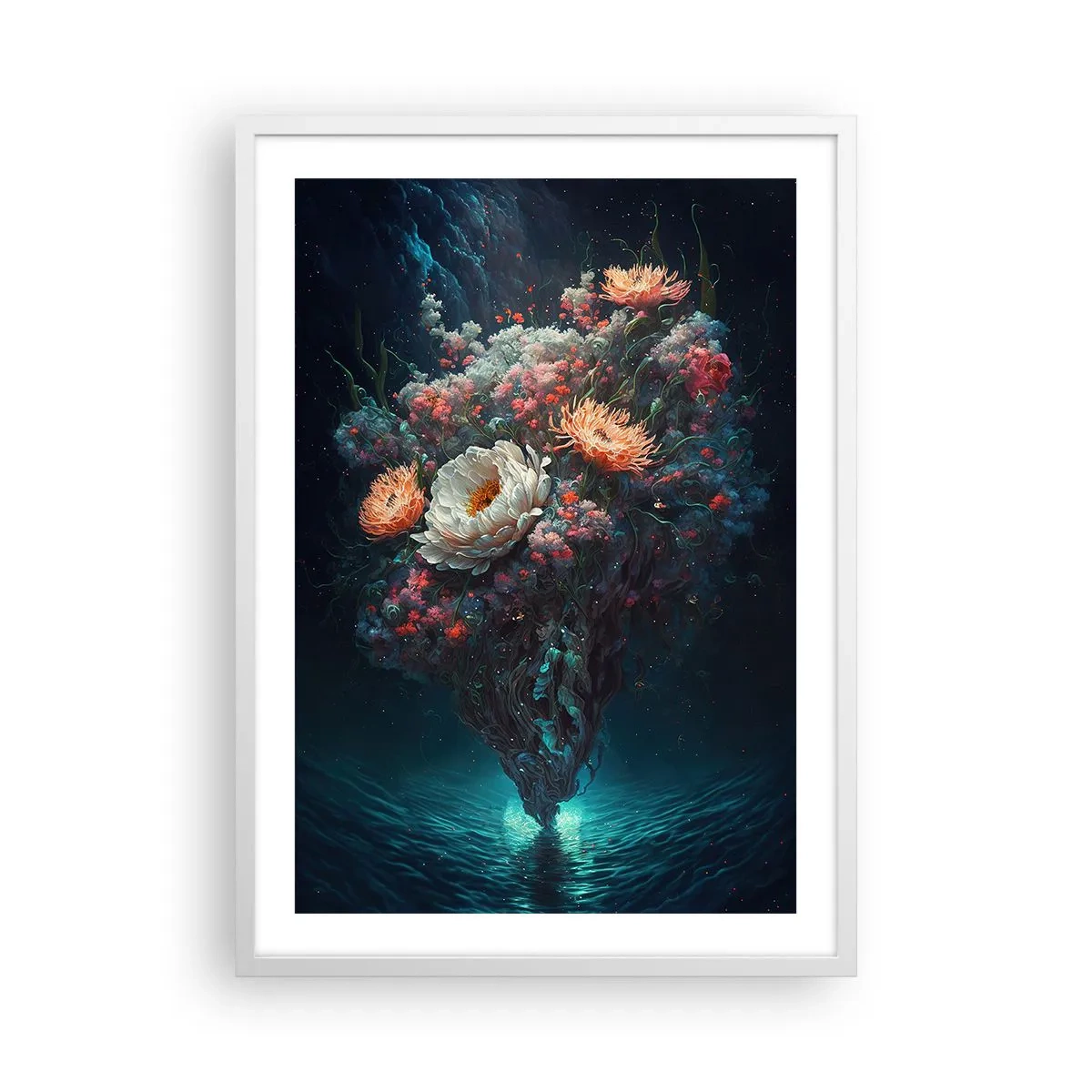 Pôster em moldura branca - Um estranho jardim - 50x70 cm