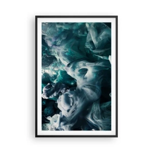 Pôster com moldura preta - Movimento de cores - 61x91 cm
