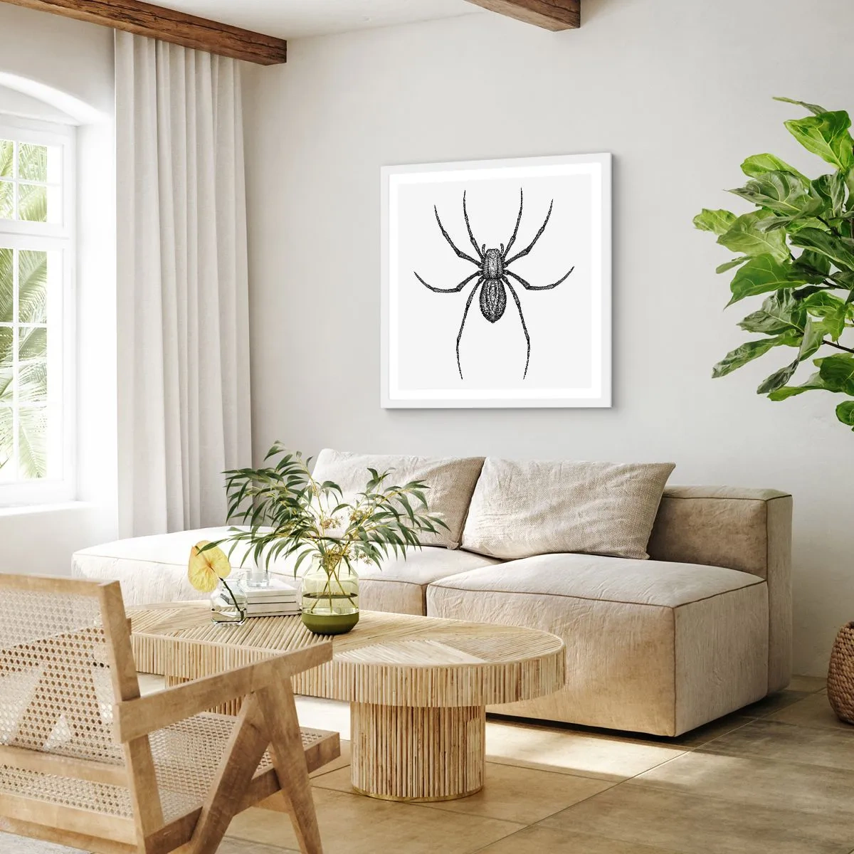 Pôster em moldura branca - Precisão perturbadora - 50x50 cm