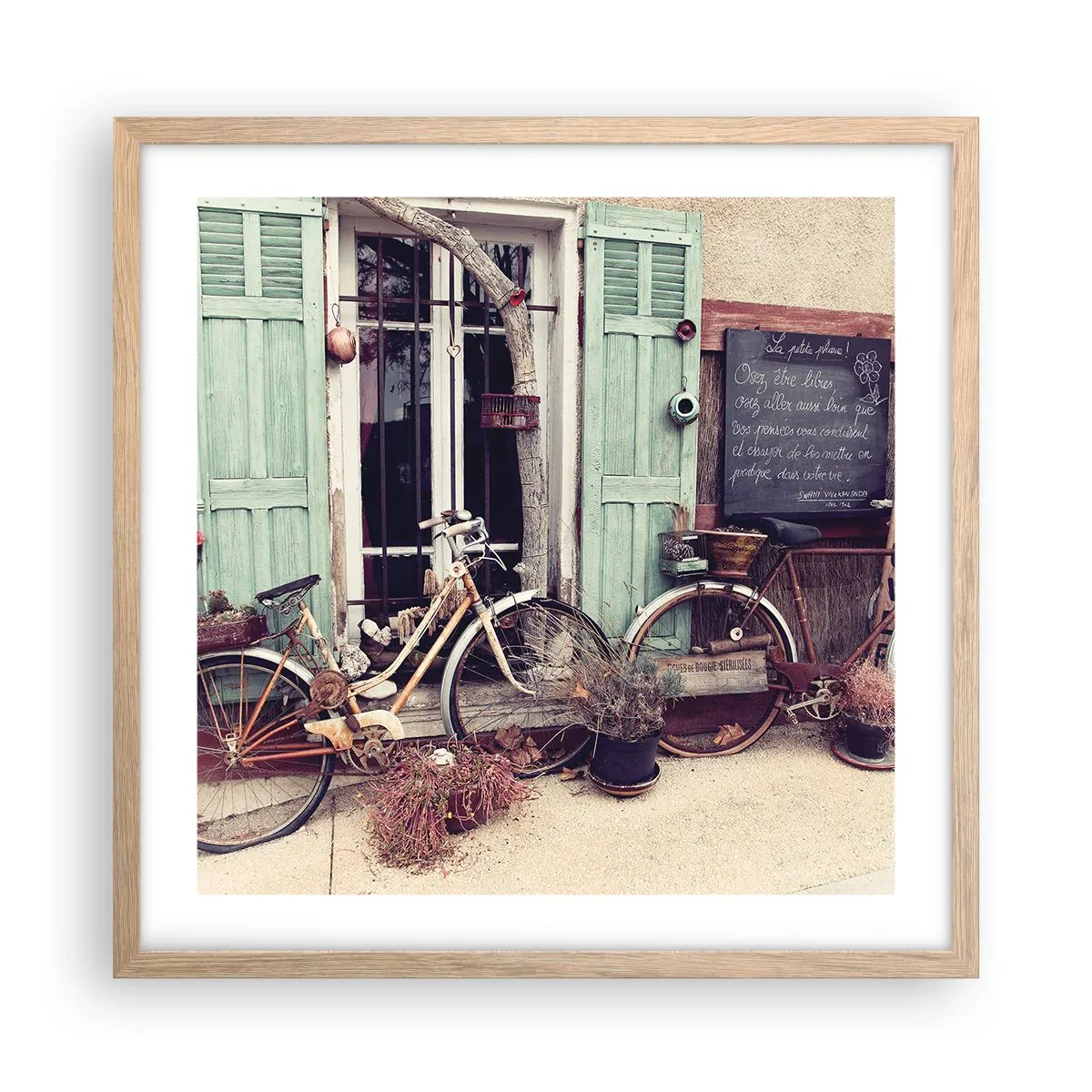 Pôster com moldura de carvalho claro - Viva a província - 50x50 cm