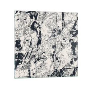 Quadro em vidro - Interpenetração de opostos - 70x70 cm