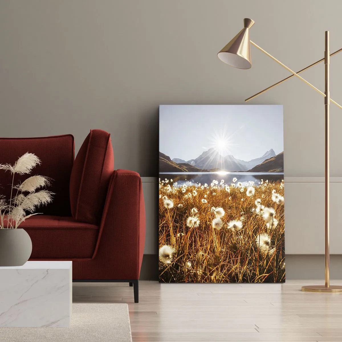 Quadro em tela - Dureza da rocha, suavidade da relva - 50x70 cm