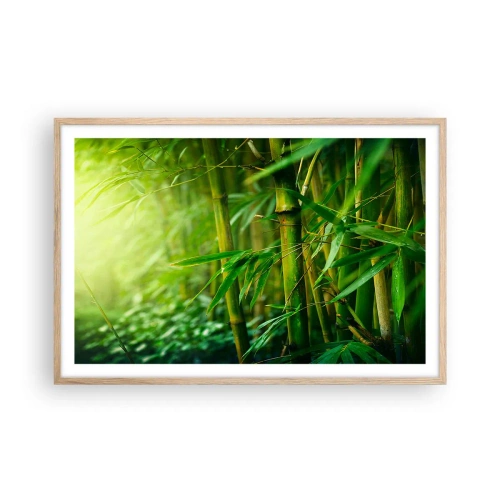 Pôster com moldura de carvalho claro - Conheça a vegetação - 91x61 cm