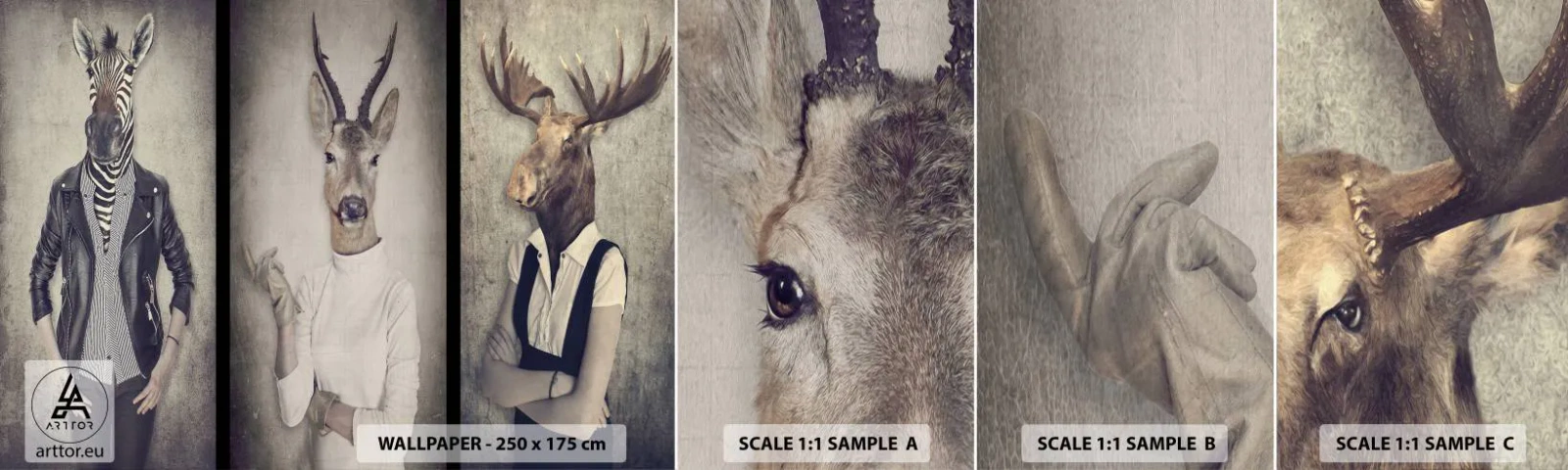 Amostra de papel de parede autocolante Deluxe Sticker - Deixem os gestos falar - Abstração, Fantasia, Costelas - 100x30 cm