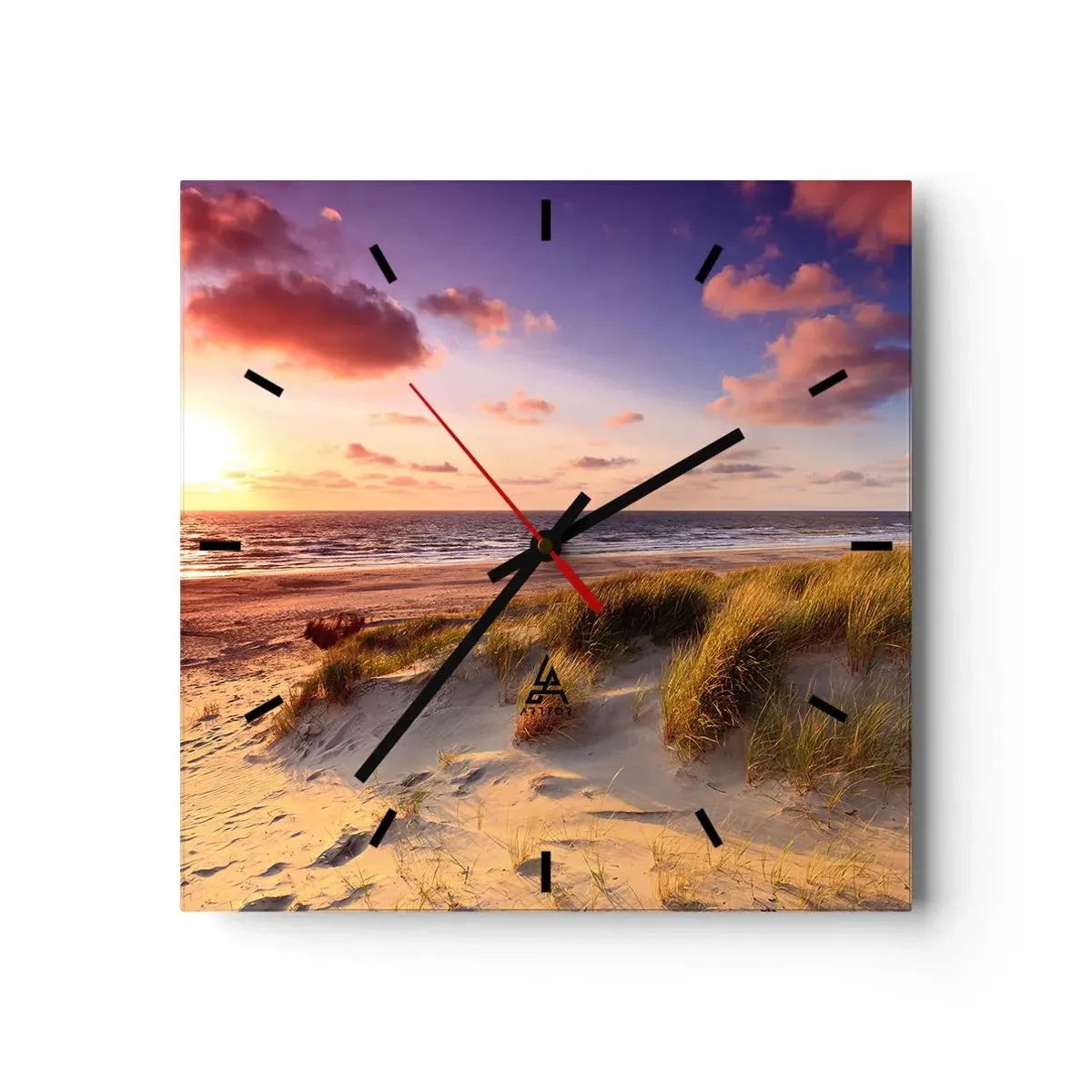 Relógio de parede - Relógio em vidro - Ar com cheiro de verão - 40x40 cm