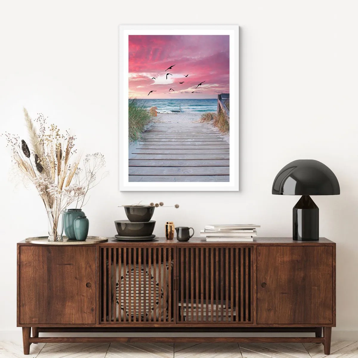 Pôster em moldura branca - Impressão do Báltico - 61x91 cm