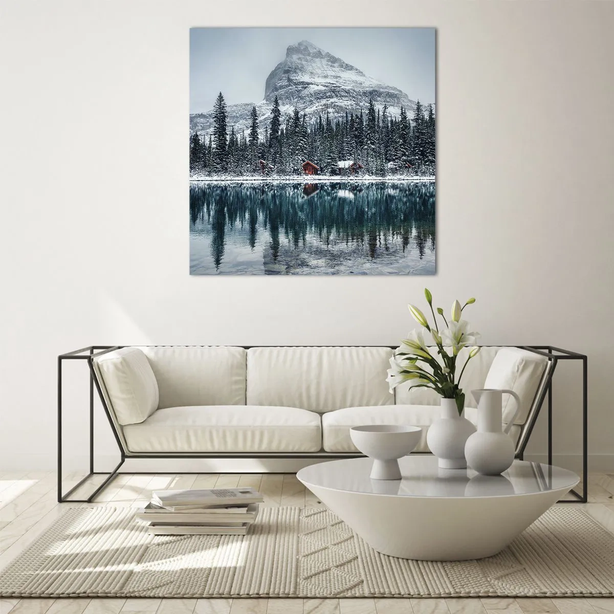 Quadro em vidro - Retiro canadense - 70x70 cm
