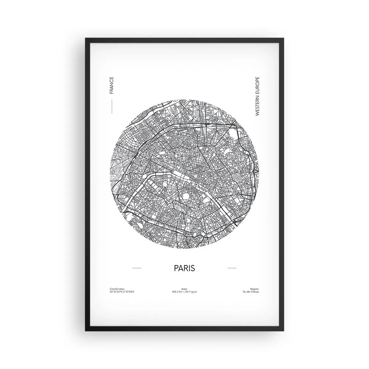 Pôster com moldura preta - Anatomia de Paris - 61x91 cm