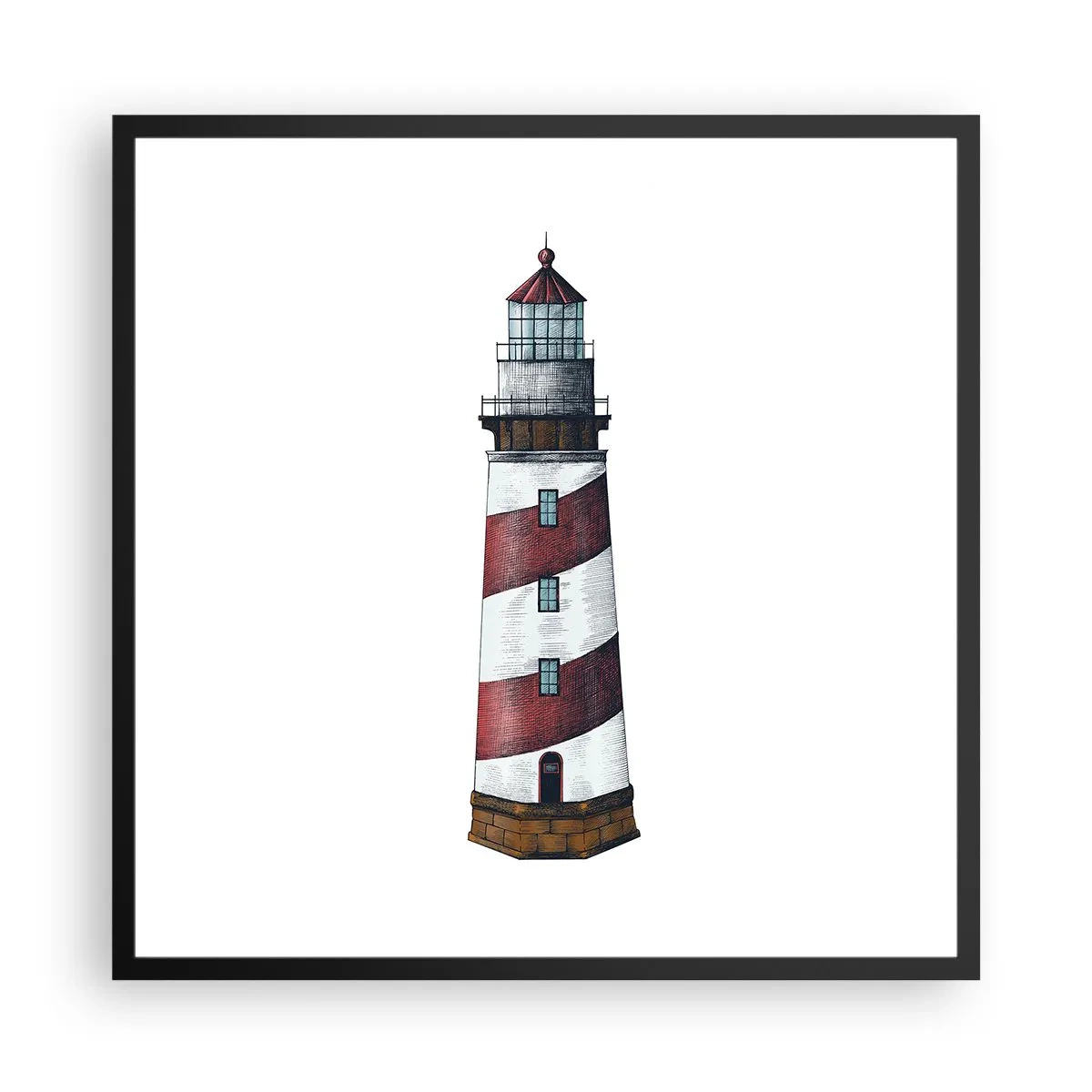 Pôster com moldura preta - Sempre em guarda - 60x60 cm