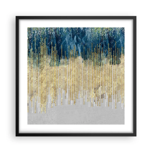 Pôster com moldura preta - Borda dourada - 50x50 cm