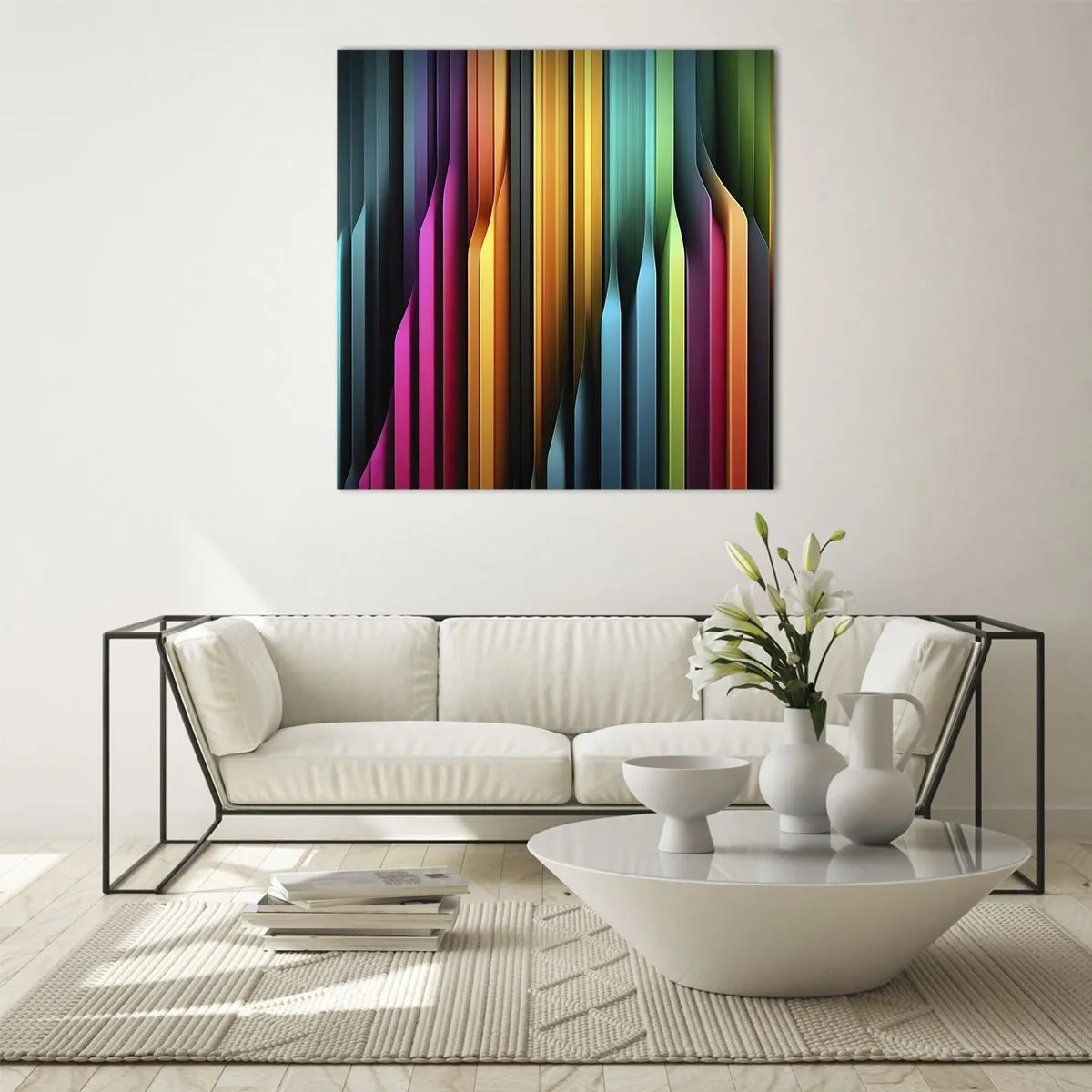 Quadro em vidro - Um órgão de luz - 50x50 cm