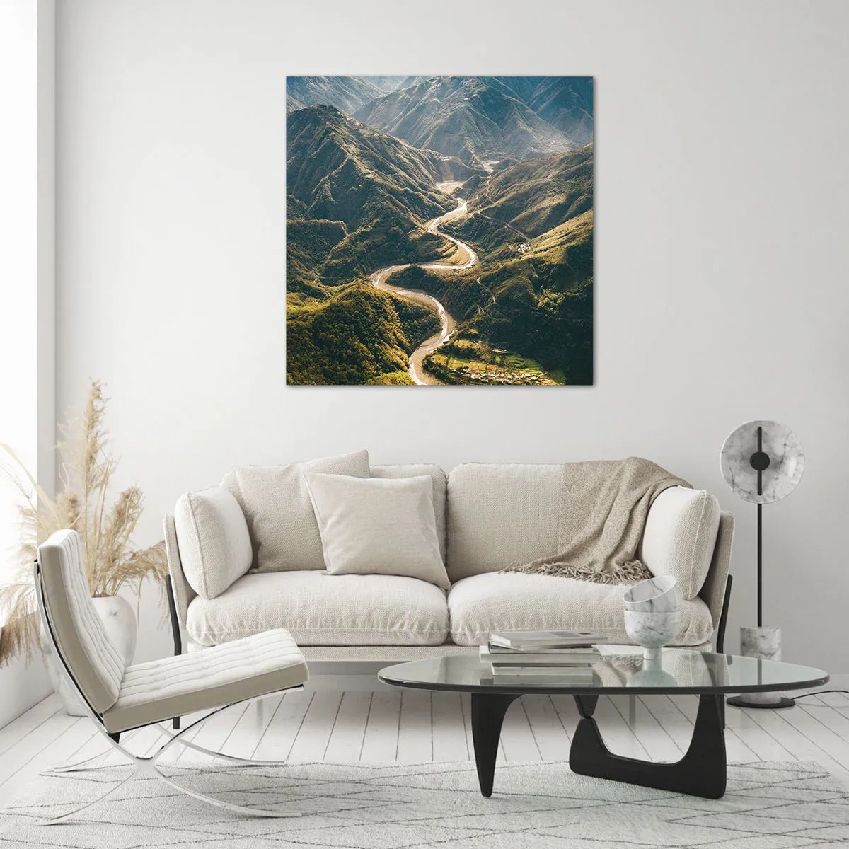 Quadro em vidro - Direto do coração das montanhas - 30x30 cm