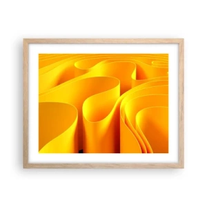 Pôster com moldura de carvalho claro - Como as ondas do sol - 50x40 cm