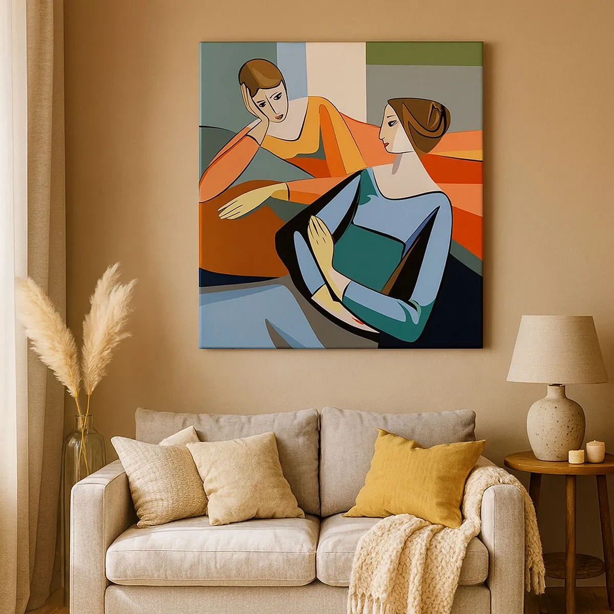 Quadro em tela - Um momento de confiança - 30x30 cm