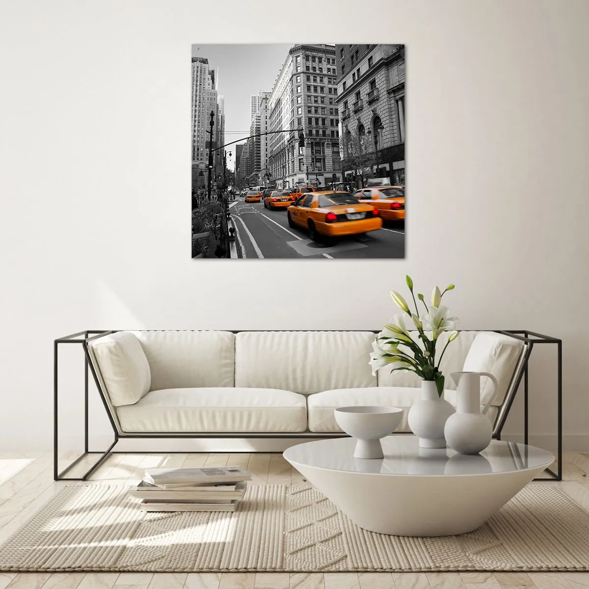 Quadro em vidro - Sol da cidade grande - 30x30 cm