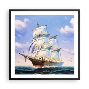 Pôster com moldura preta - Orgulhosamente com o vento - 60x60 cm