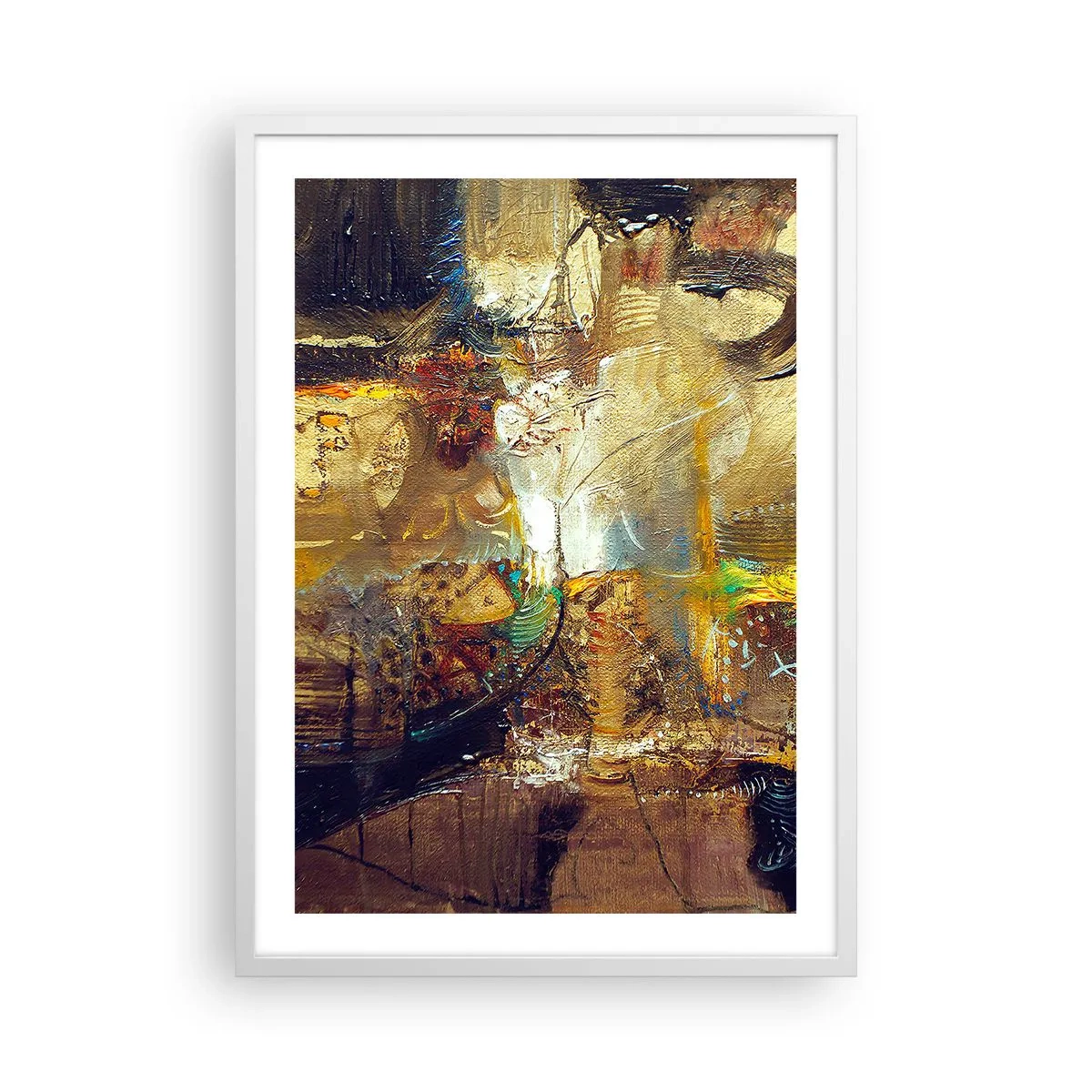 Pôster em moldura branca - Frio, mais quente, quente - 50x70 cm