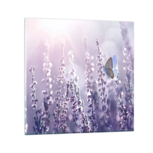 Quadro em vidro - O beijo da borboleta - 30x30 cm