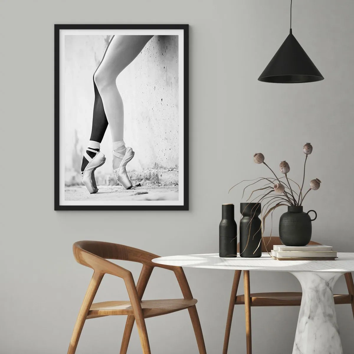 Pôster com moldura preta - Bailarina, voilá! - 70x100 cm