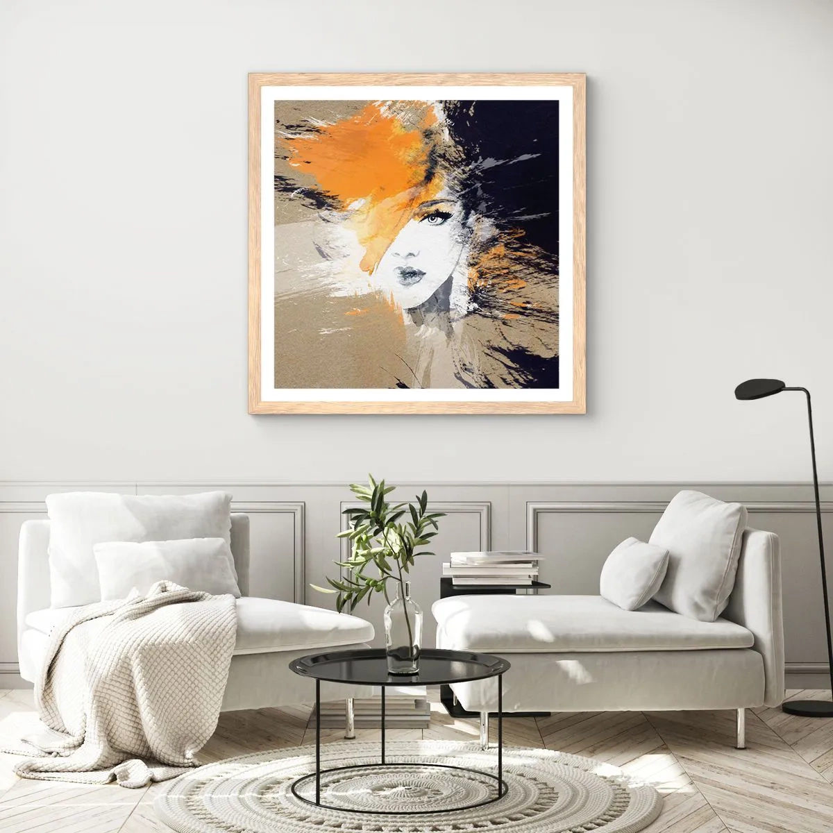 Pôster com moldura de carvalho claro - E fez-se a luz - 40x40 cm