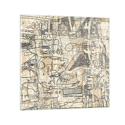 Quadro em vidro - À espera de ser decifrado - 50x50 cm