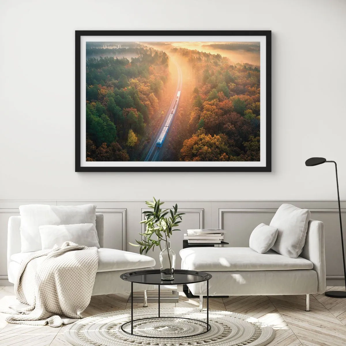 Pôster com moldura preta - Uma viagem de outono - 91x61 cm