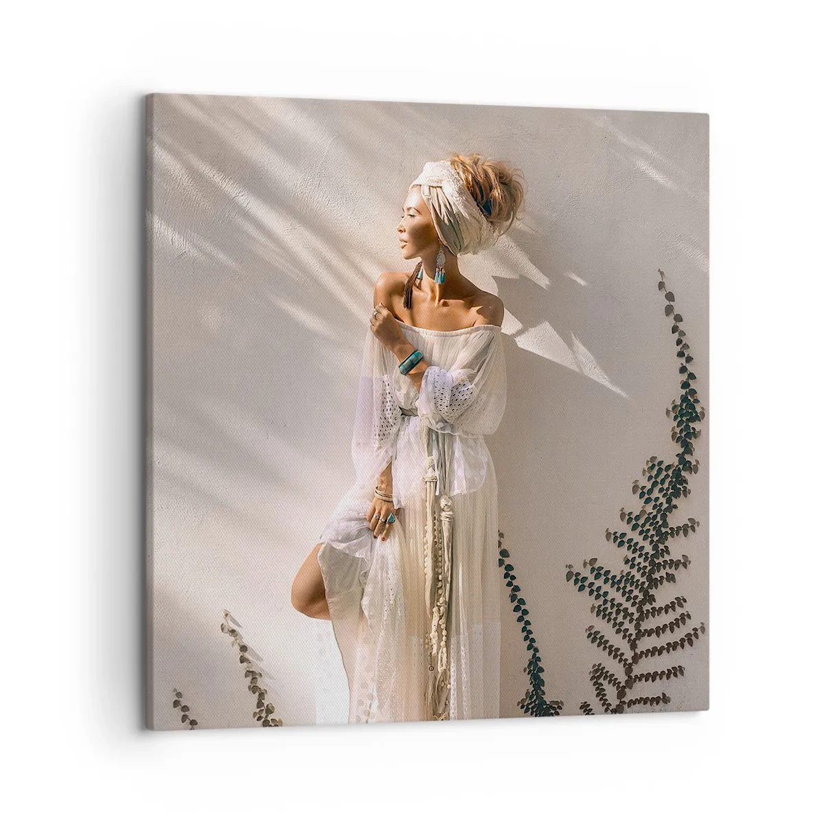 Quadro em tela - O sol e a garota - 50x50 cm