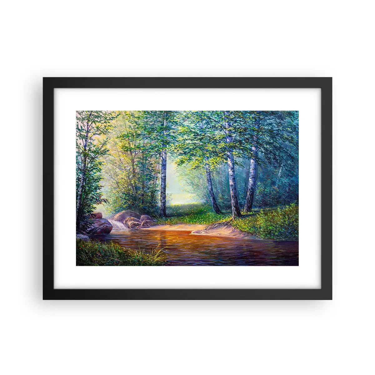 Pôster com moldura preta - Cenário idílico - 40x30 cm