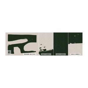 Amostra de Papel de Parede Standard Eco - Baías de branco - Boho, Minimalismo, Forma - 100x30 cm