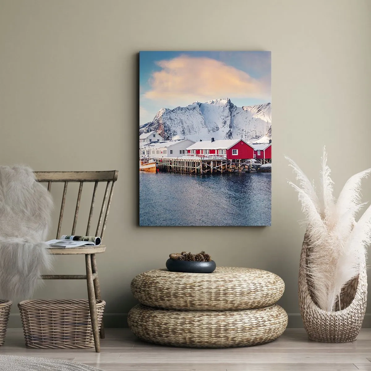 Quadro em tela - Refpugio do Norte - 45x80 cm