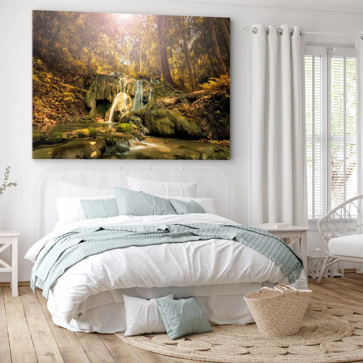 Quadro em tela - Cascata na floresta - 100x70 cm