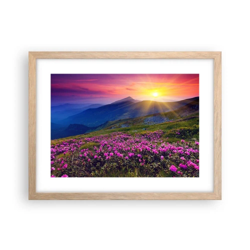 Pôster com moldura de carvalho claro - …Cheiro de pinheiros e ervas da montanha - 40x30 cm