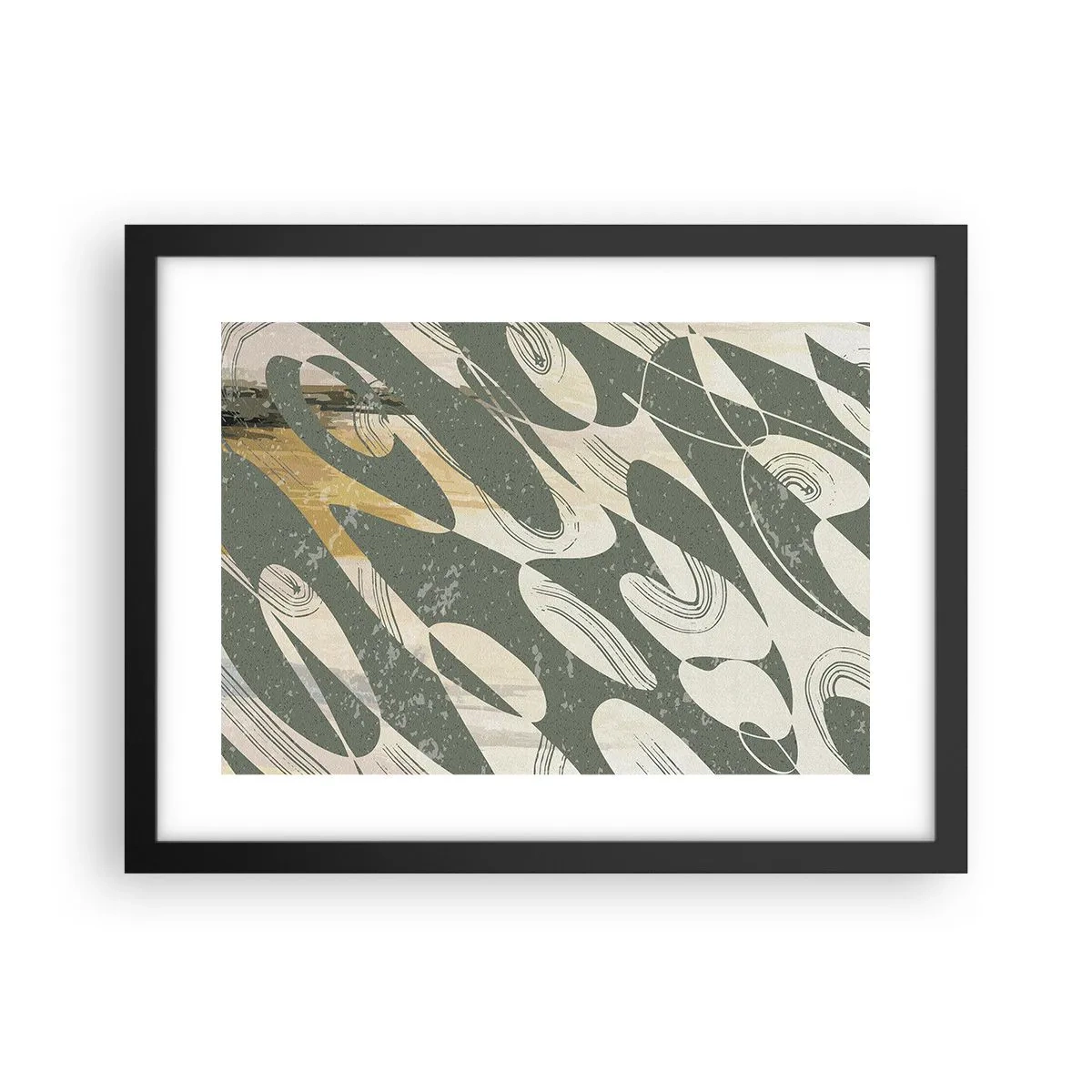Pôster com moldura preta - Abstração rítmica - 40x30 cm