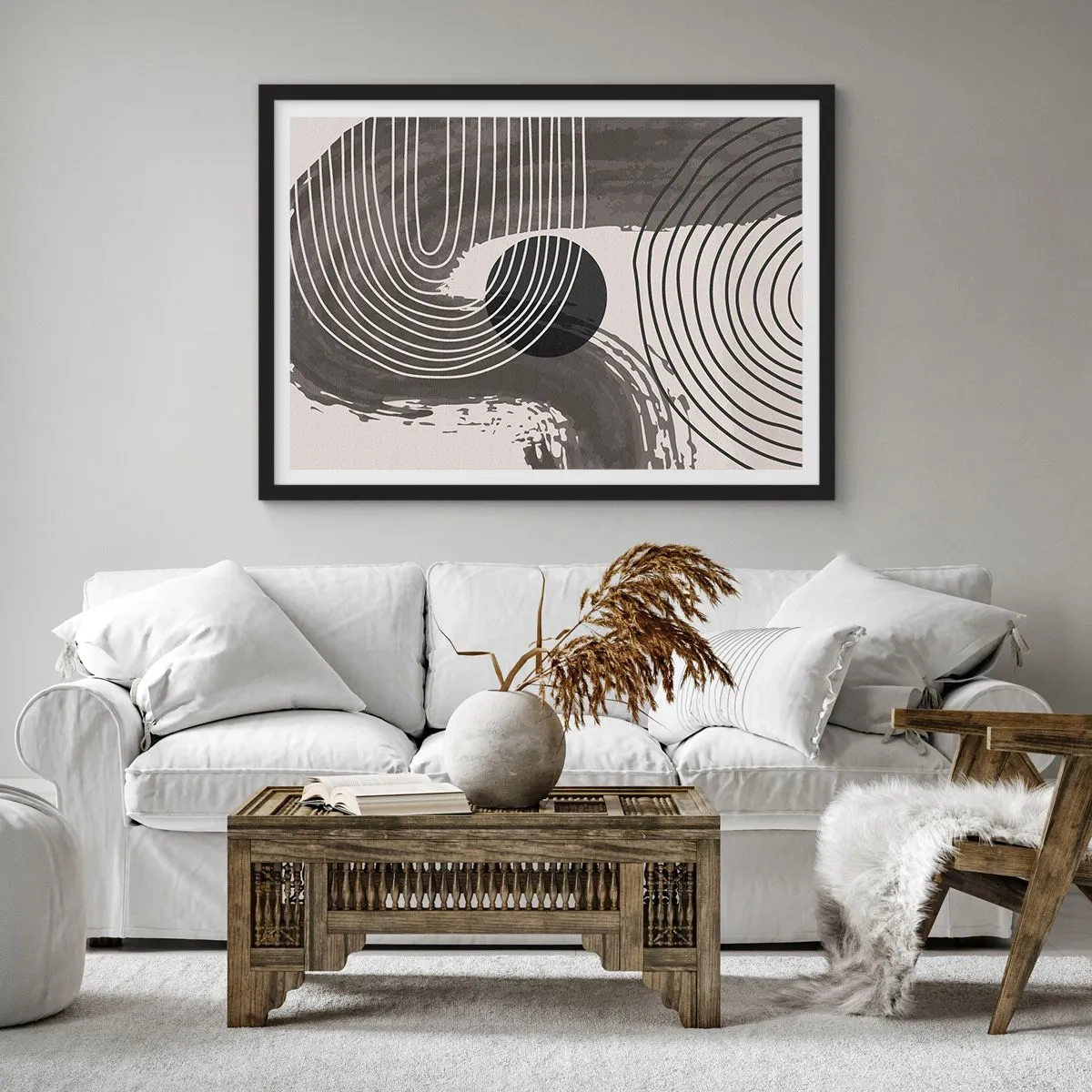 Pôster com moldura preta - O oval vence - 70x50 cm
