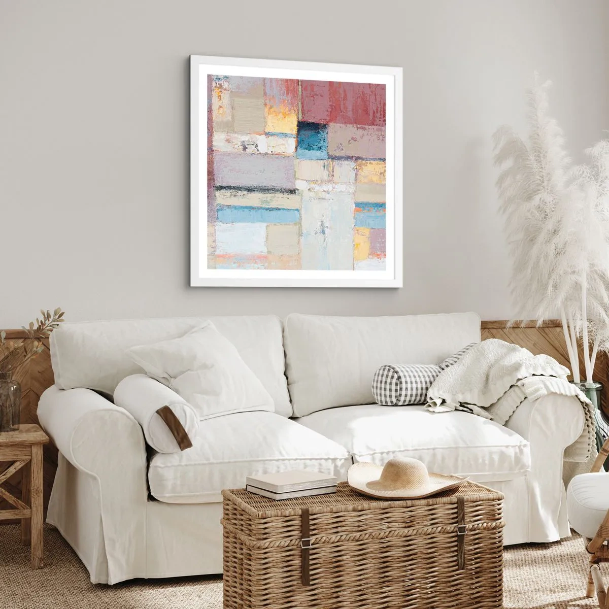 Pôster em moldura branca - A paz da geometria - 60x60 cm