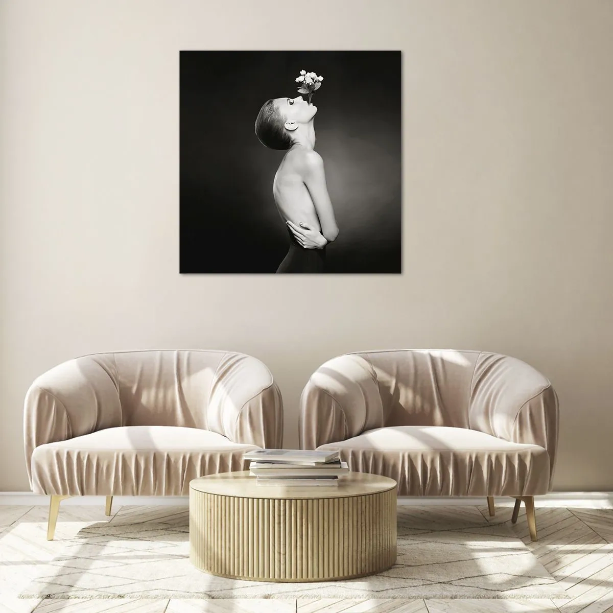 Quadro em vidro - Elegância excêntrica - 50x50 cm