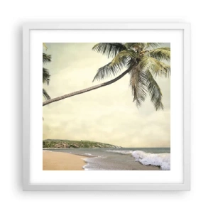 Pôster em moldura branca - Sonho tropical - 40x40 cm