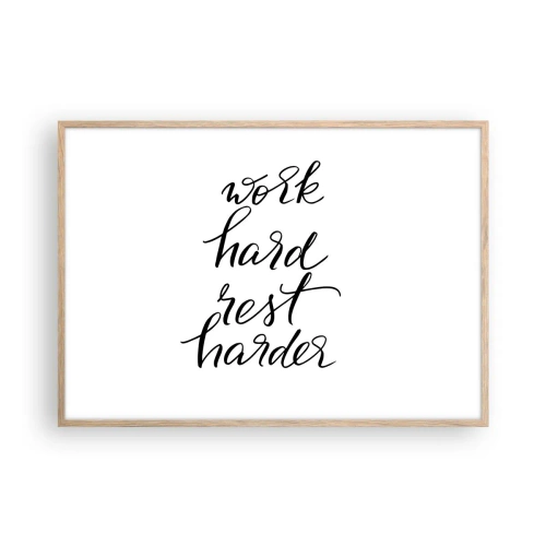 Pôster com moldura de carvalho claro - Equilíbrio da vida - 100x70 cm