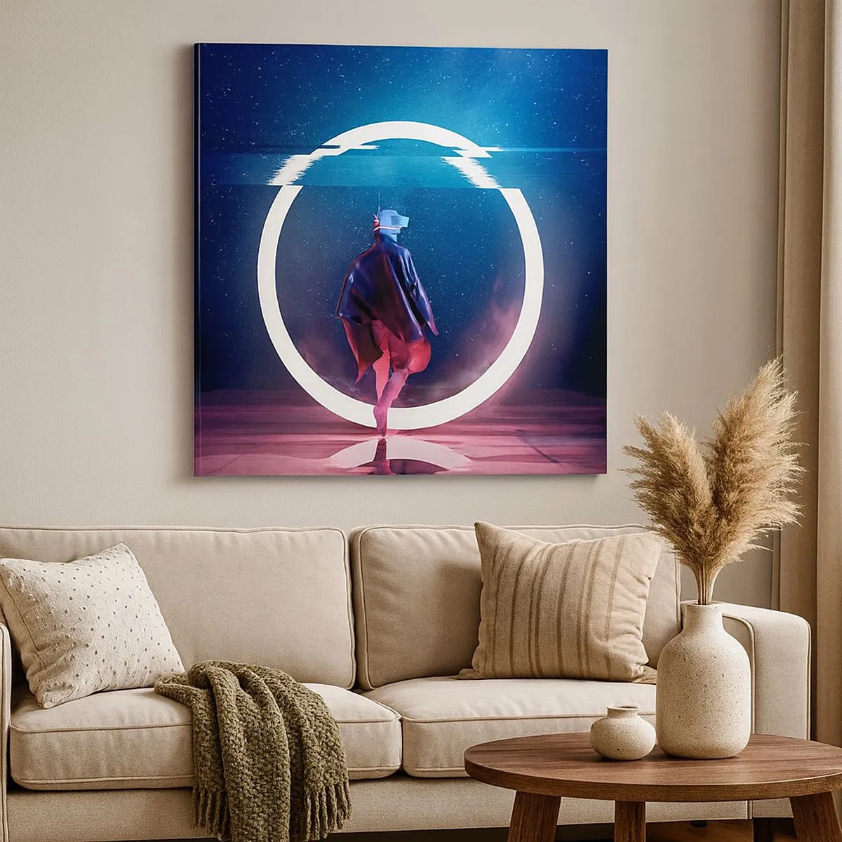 Quadro em tela - Entre Mundos - 30x30 cm