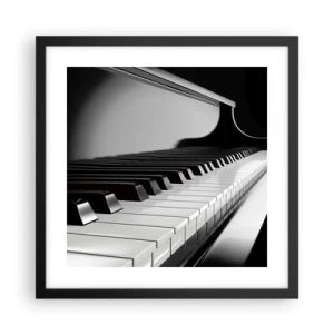 Pôster com moldura preta - Harmonia de formas e cores - 40x40 cm