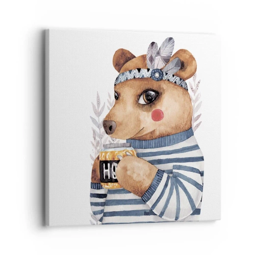 Quadro em tela - Doce ursa - 30x30 cm