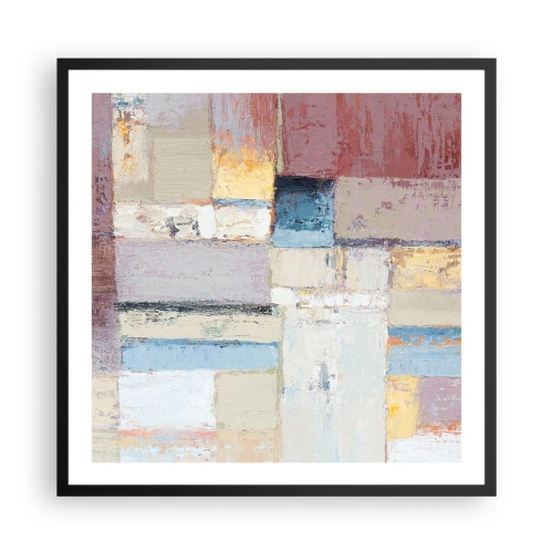 Pôster com moldura preta - A paz da geometria - 60x60 cm