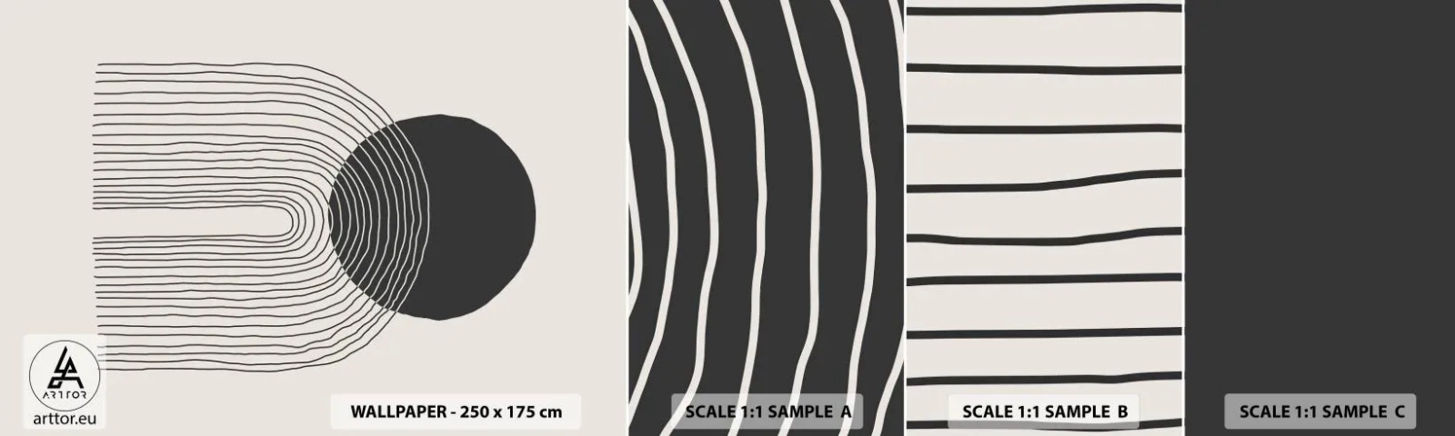 Amostra de Papel de Parede Standard Eco - Tremores e confiança - Abstração, Pedaço, Minimalismo - 100x30 cm