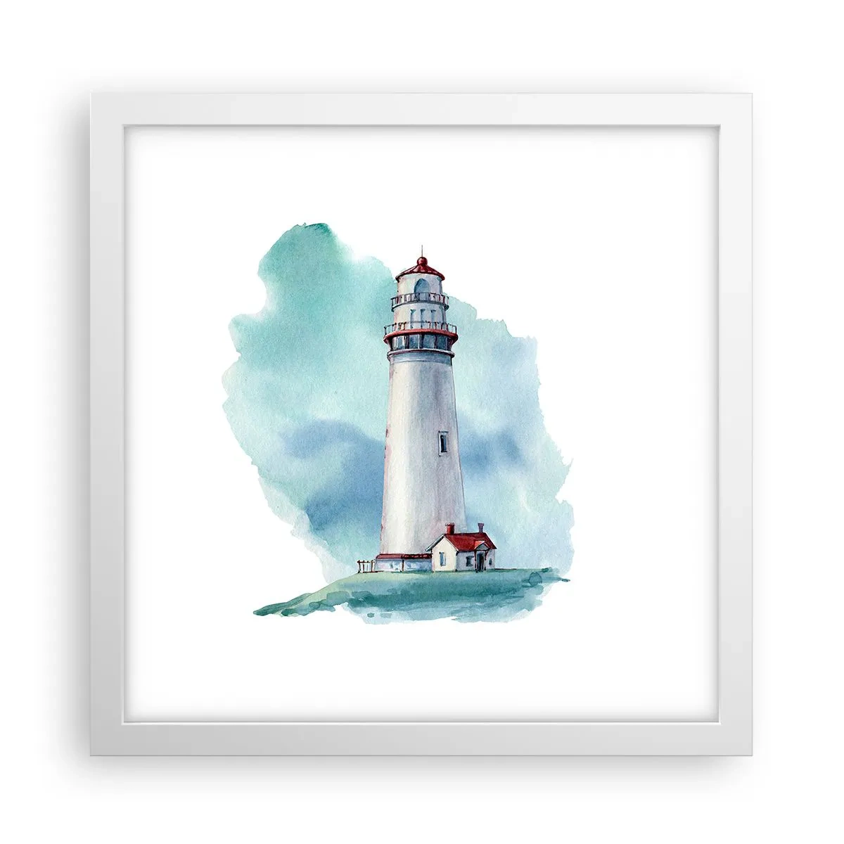 Pôster em moldura branca - A gentil irmã do azul - 30x30 cm