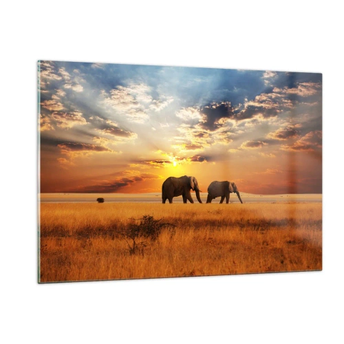 Quadro em vidro - Caminhada em família - 120x80 cm