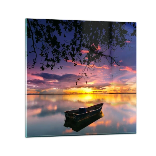 Quadro em vidro - Parece que estás pendurado no meio do céu… - 70x70 cm