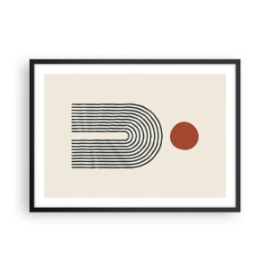 Pôster com moldura preta - Magnetismo de formas e cores - 70x50 cm