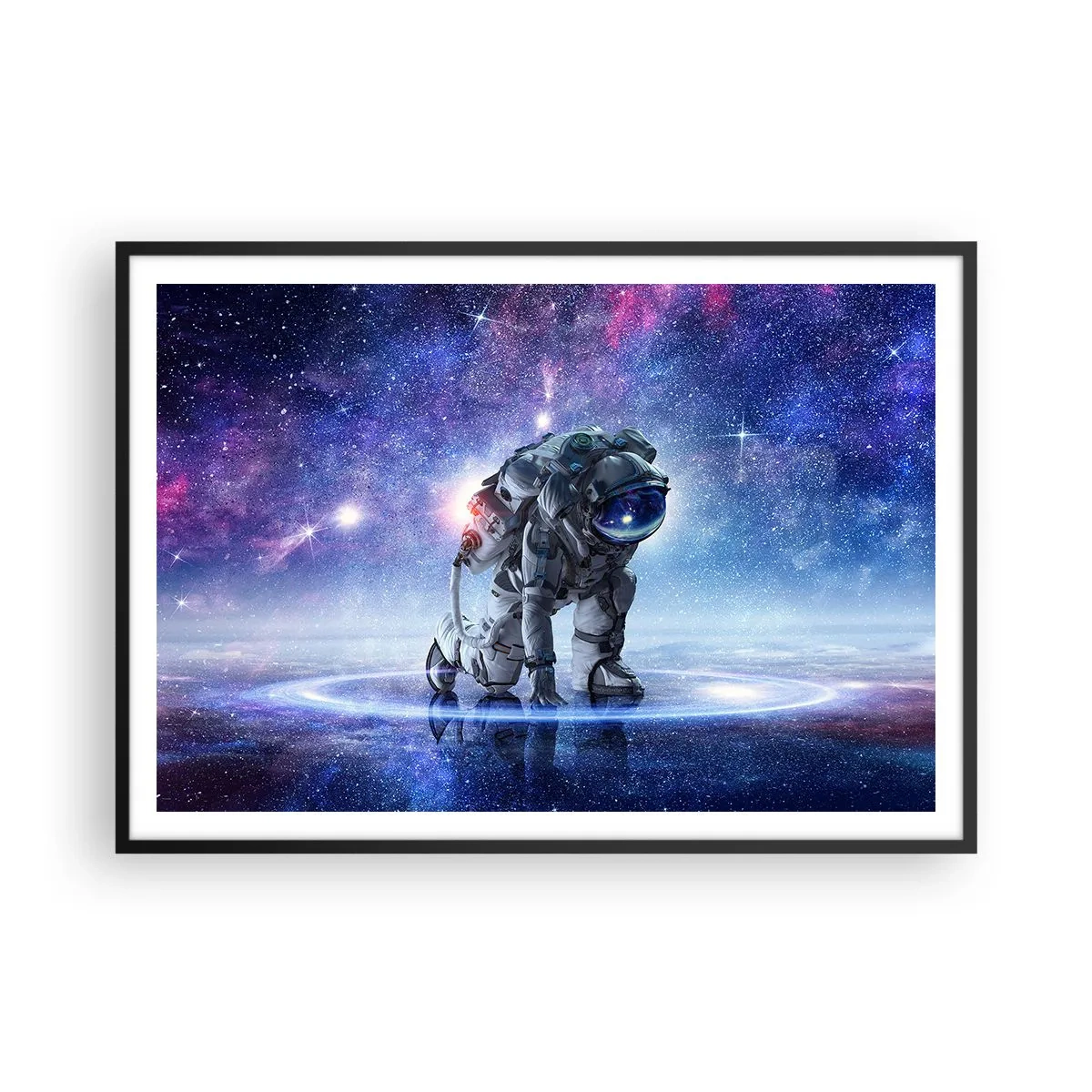 Pôster com moldura preta - Céu estrelado acima de mim - 100x70 cm
